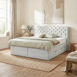 Boxspringbett Belano Hellgrau Ca. 160x200cm 160/200 cm Hellgrau 