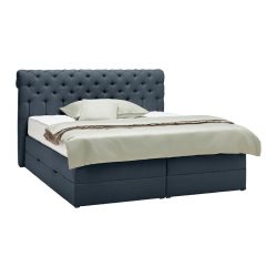 Boxspringbett Belano Dunkelblau 200x200cm 200/200 cm Dunkelblau 