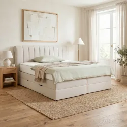 Boxspringbett Belano Creme Ca. 160x200cm 160/200 cm Creme 