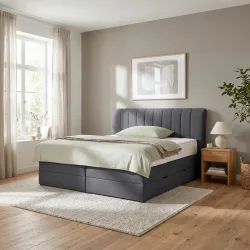 Boxspringbett Belano Schwarz Ca. 180x200cm 180/200 cm Schwarz 