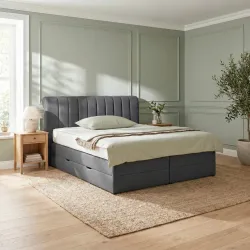 Boxspringbett Belano Schwarz Ca. 200x200cm 200/200 cm Schwarz 