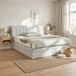 Boxspringbett Belano Hellgrau Ca. 180x200cm 180/200 cm Hellgrau 