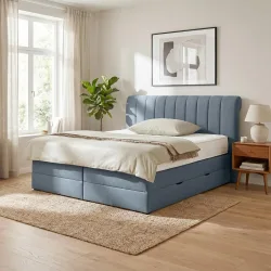 Boxspringbett Belano Dunkelblau Ca. 160x200cm 160/200 cm Dunkelblau 