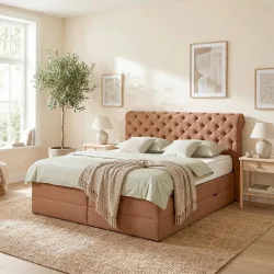 Boxspringbett Belano Rostfarben Ca. 200x200cm 200/200 cm Rostfarben 