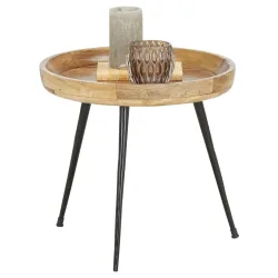 Beistelltisch In Naturfarben Holz, Metall 