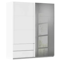 Schwebetürenschrank Elara In Weiss 181/210/62 cm Grau, Weiss 