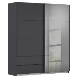Schwebetürenschrank Elara Grau 181/210/62 cm Grau 