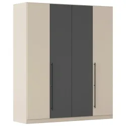 Kleiderschrank Safari Grau/champagner Grau, Champagner 