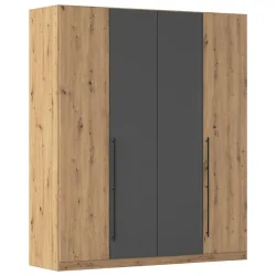 Kleiderschrank Safari -Based- Grau, Eiche Artisan 