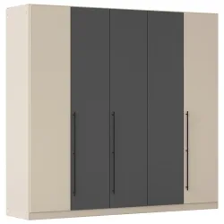 Kleiderschrank Safari Grau/champagnerfarben Grau, Champagner 