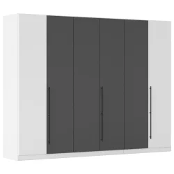 Kleiderschrank Safari Grau/weiss Grau, Weiss 