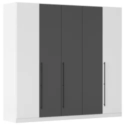 Kleiderschrank Safari -Based- Grau, Weiss 