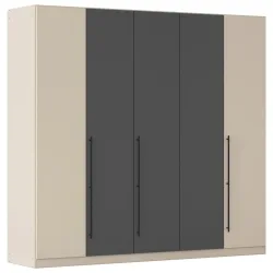 Kleiderschrank Safari Grau, Champagner 