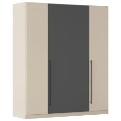 Kleiderschrank Safari  181/229/54 cm  Grau, Champagner 