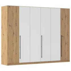 Kleiderschrank Safari Weiss, Eiche Artisan 