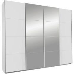 Schwebetürenschrank In Weiss Mit Spiegel 270/230/62 cm Weiss 