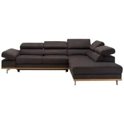 Ecksofa In Dunkelgrau Mit Bettfunktion Struktur Platinfarben 