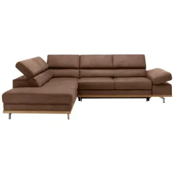 Wohnlandschaft Carmen Braun Mit Bettfunktion Struktur Braun 