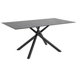 Esstisch Piero Schwarz Metall, Glas 
