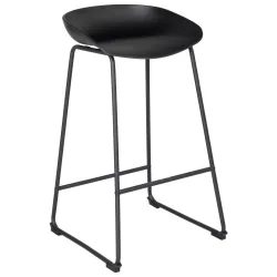 Barhocker In Schwarz Metall, Kunststoff Schwarz 
