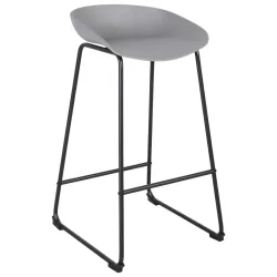 Barhocker Vegas Grau/schwarz Metall, Kunststoff Grau, Schwarz 