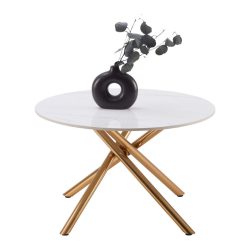 Couchtisch Marbella Weiss/goldfarben Metall, Keramik 70/70/44 cm 