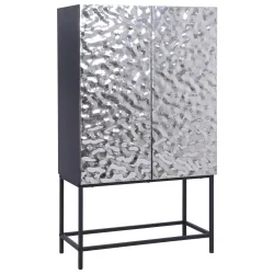 Highboard Marlene Schwarz/edelstahlfarben  80/140/40 cm 