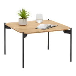 Couchtisch Alto Schwarz/eichefarben Holz, Metall 60/60/38 cm 