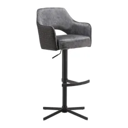 Barhocker Valletta Anthrazit/schwarz Metall, Textil Anthrazit, Schwarz 