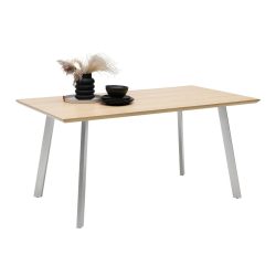Esstisch Velasca Eichefarben/edelstahlfarben Metall, Holzwerkstoff 160/76/90 cm 