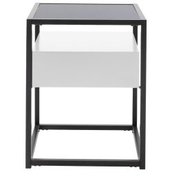 Beistelltisch In Schwarz/weiss Metall, Glas, Holzwerkstoff 