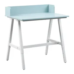 Schreibtisch Emmelie Weiss/hellblau 80/54-85/60 cm Weiss, Hellblau 
