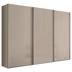Schwebetürenschrank Lumos Glas Sandfarben 249/222/68 cm Sandfarben 