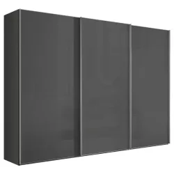 Schwebetürenschrank Lumos Glas Dunkelgrau Dunkelgrau 