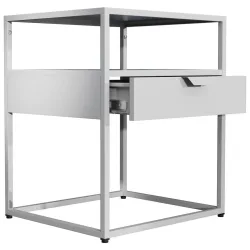 Nachttisch Flokas M 45/55/40 cm Weiss 