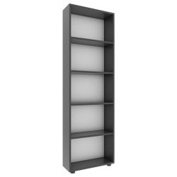 VCM - Holz Aufbewahrung Stand Regal Bücherregal Deko Bücher Standregal Bulas 5 Fächer, 56cm, Taubengrau