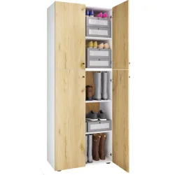 Kleiderschrank Lona Xxl 5 Dt Weiss, Honigeiche 
