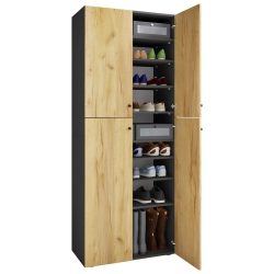 Kleiderschrank Lona Xxl 5 Dt Anthrazit, Honigeiche 