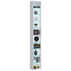 VCM - Holzregal hängend | platzsparendes Regal | Maße: H. 152 x B. 21 x T. 14 cm | Elegantes Regal hängend | Aufbewahrungsregal | Bücherregal | Wandregal -, One Size, Weiss