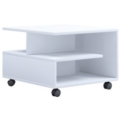 VCM - Holz Couchtisch Sofatisch Wohnzimmertisch Rollen rollbar Kaffeetisch Stango S, One Size, Weiss