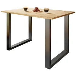 Schreibtisch Lona 80/50/76 cm Schwarz, Honigeiche 