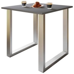Schreibtisch Lona 80/50/76 cm Anthrazit, Silberfarben 