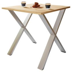 Schreibtisch Lona 80/80/76 cm Silberfarben, Honigeiche 