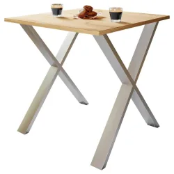 Schreibtisch Lona 80/80/76 cm Schwarz, Honigeiche 