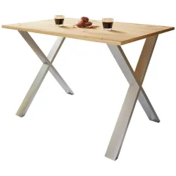 Schreibtisch Lona 160/80/76 cm Silberfarben, Honigeiche 