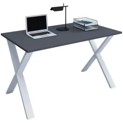 Schreibtisch Lona 140/80/76 cm Anthrazit, Silberfarben 