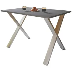 Schreibtisch Lona 160/80/76 cm Anthrazit, Silberfarben 
