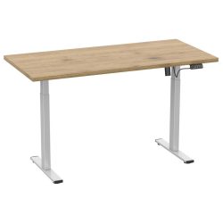 Schreibtisch E-Lona 160/80/71 cm Silberfarben, Honigeiche 