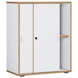 Aktenschrank Salia B60  Weiss, Honigeiche 