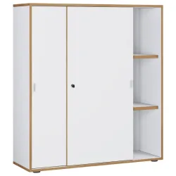 Aktenschrank Salia B100  Weiss, Honigeiche 